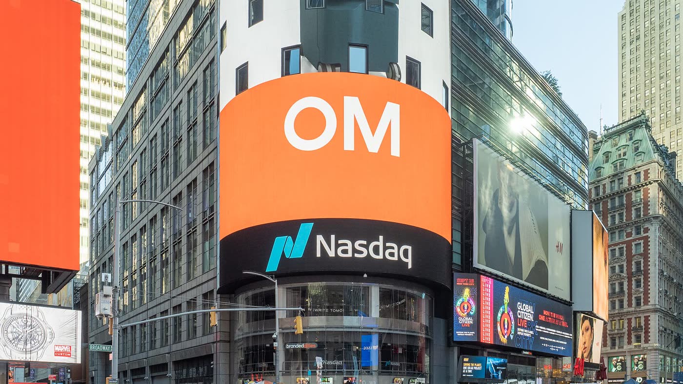 The Nasdaq MarketSite tower in Times Square